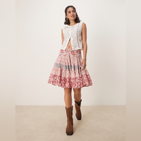 Free People Many Layers Printed Skirt - Picture 2 of 8